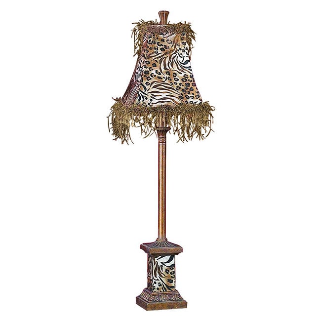 Animal Print Polystone And Metal Buffet Lamp