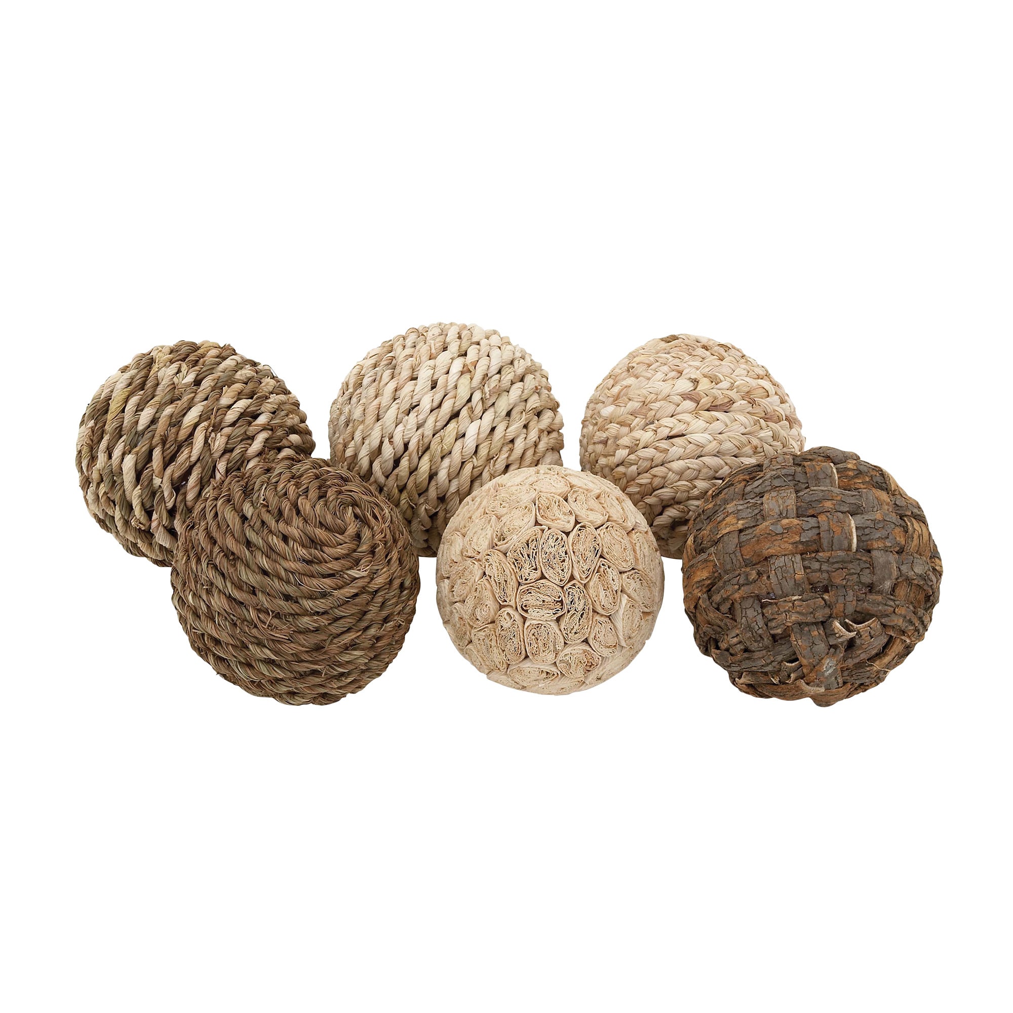 Natural Patterned 6 piece Decorative Ball Set