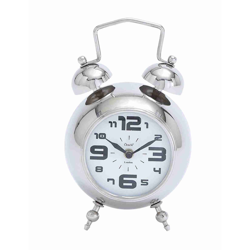 Nickel Plated Modern Table Clock