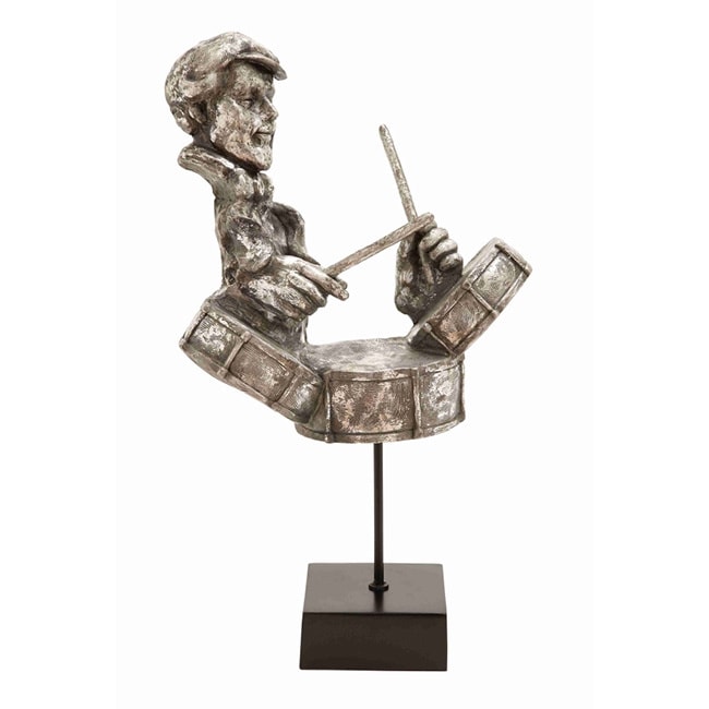 Oxidized Silver Musician Statue