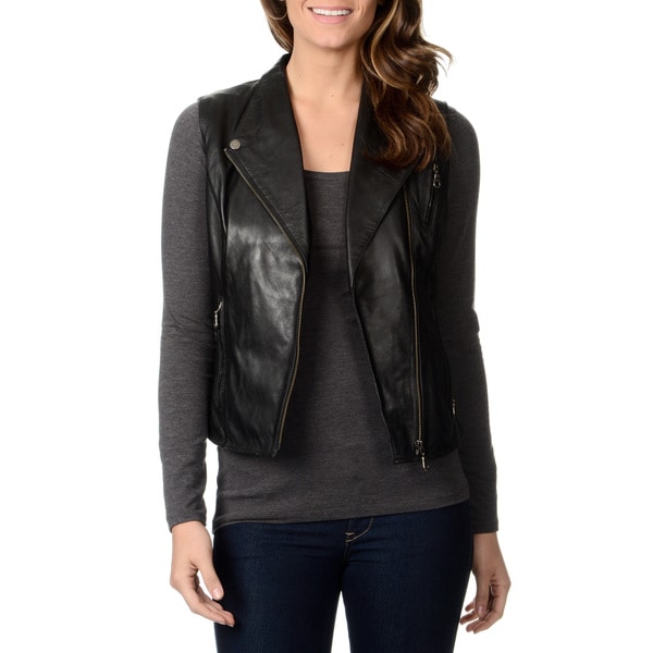 Whet Blu Women's Motorcycle Leather Vest - Free Shipping Today ...