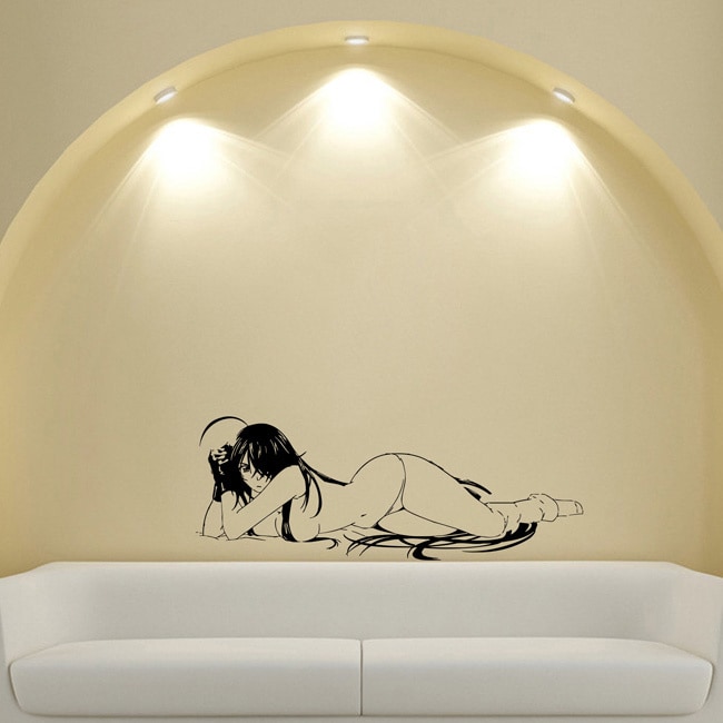 Japanese Manga Girl Stripper Vinyl Wall Sticker (Glossy blackEasy to applyInstructions includedDimensions 25 inches wide x 35 inches long )
