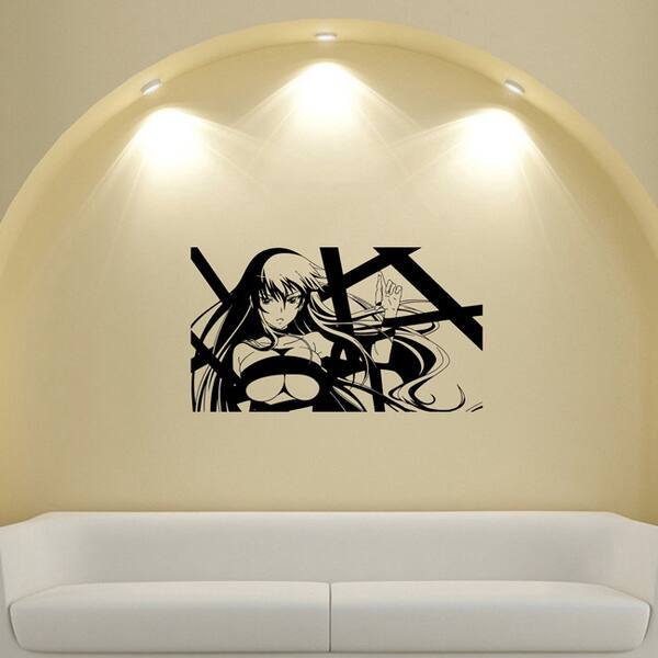 Japanese Manga Girl Rope Vinyl Wall Sticker - Bed Bath & Beyond - 8637039