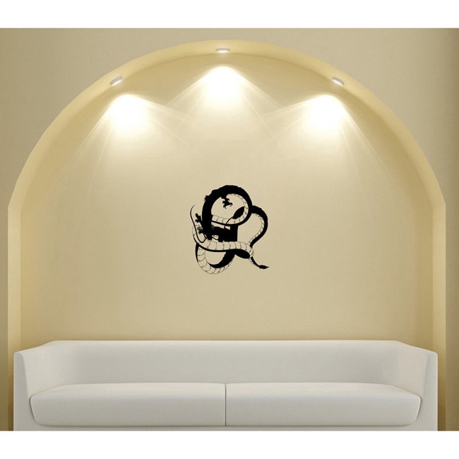 Japanese Dragon Mustache Vinyl Wall Sticker (Glossy blackEasy to applyInstructions includedDimensions 25 inches wide x 35 inches long )