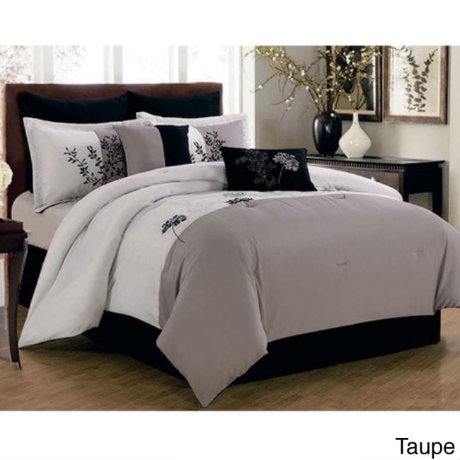 None Zen 8 piece Comforter Set Tan Size Queen