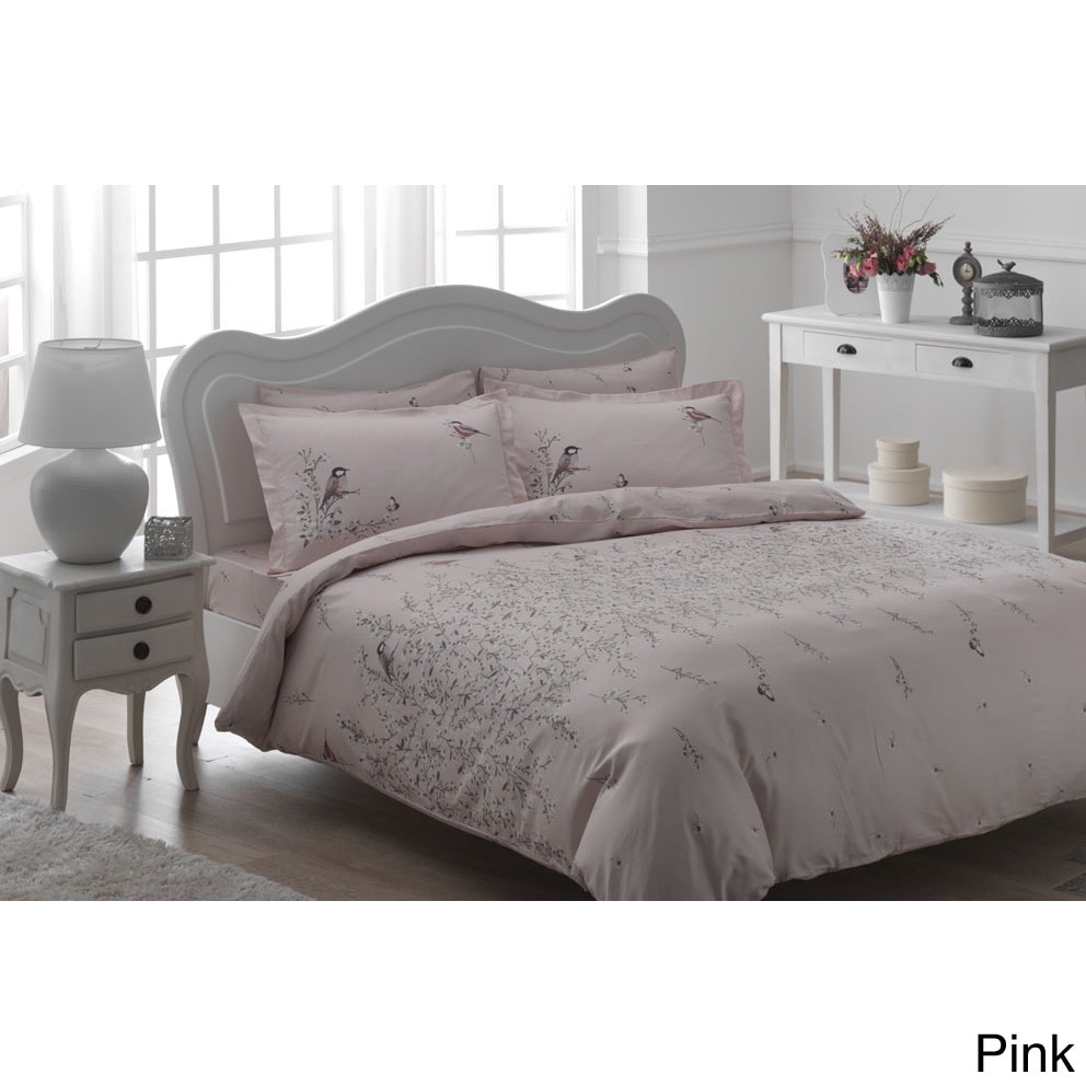 Brielle Bamboo Twill Eden Down Alternative 3 piece Comforter Set Pink Size King