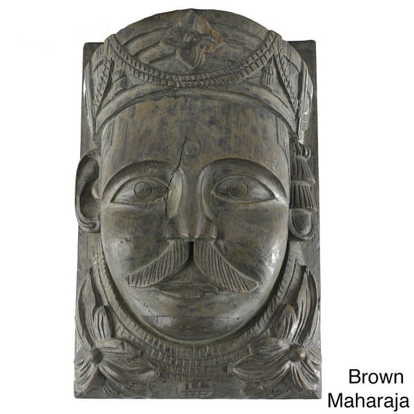 Shop Vintage Hand Carved Maharaja Maharani Face Wall Decor India Overstock 8637284