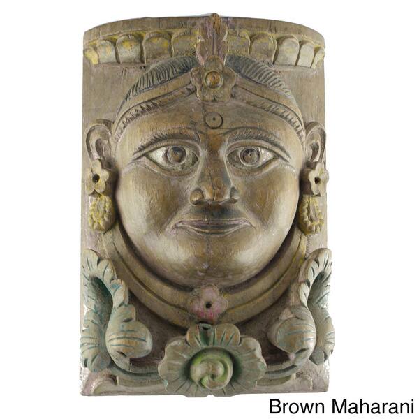 Shop Vintage Hand Carved Maharaja Maharani Face Wall Decor India Overstock 8637284