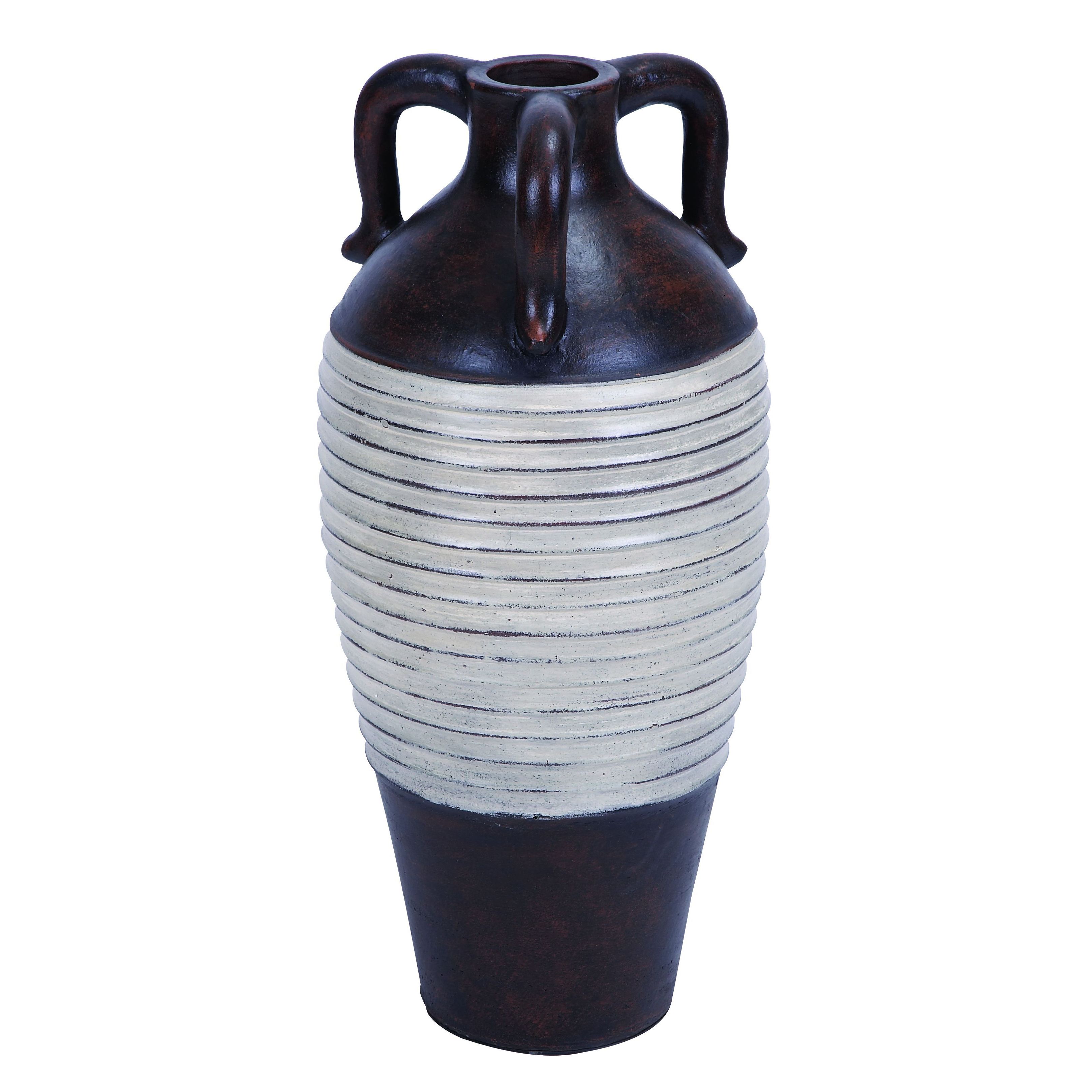 Traditional Design Terracotta Rusted Brown Finish Vase