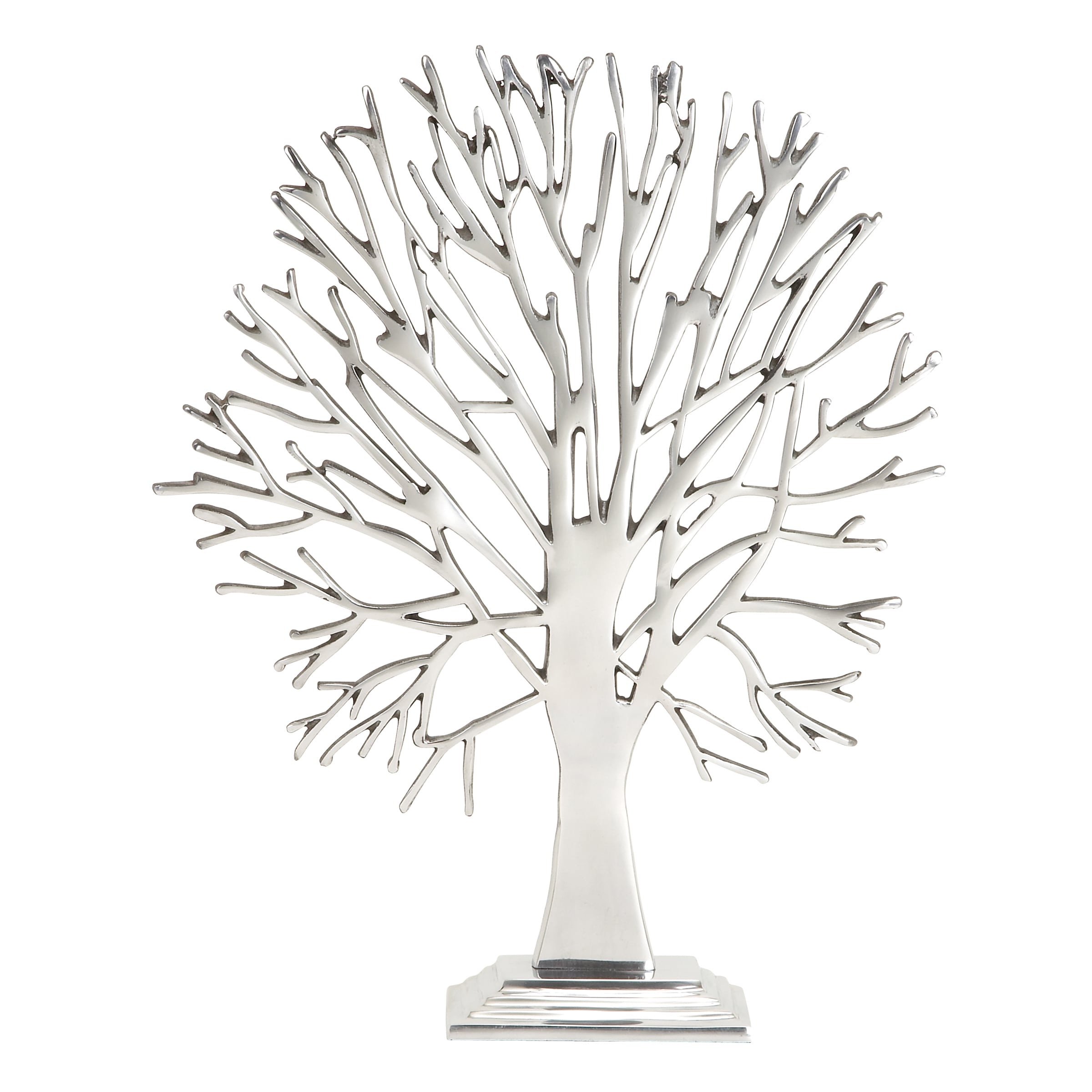 Tree Table Decor (SilverMaterial Aluminum alloyQuantity One (1)Setting IndoorDimensions 17 inches high x 14 inches wide Aluminum alloyQuantity One (1)Setting IndoorDimensions 17 inches high x 14 inches wide)