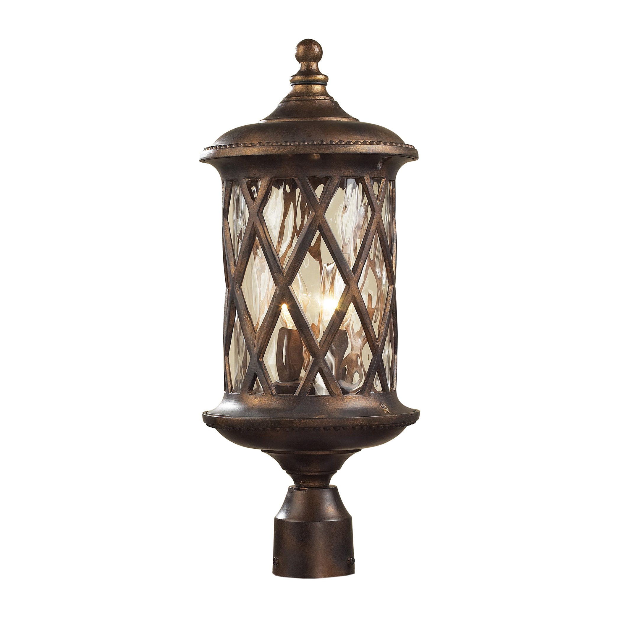 2 light Hazelnut Bronze Post Light