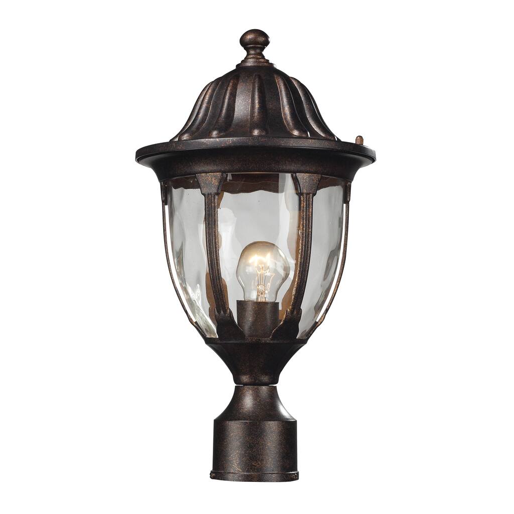 Elk Home Glendale Regal Bronze With Water Glass 1 Light Post Light
