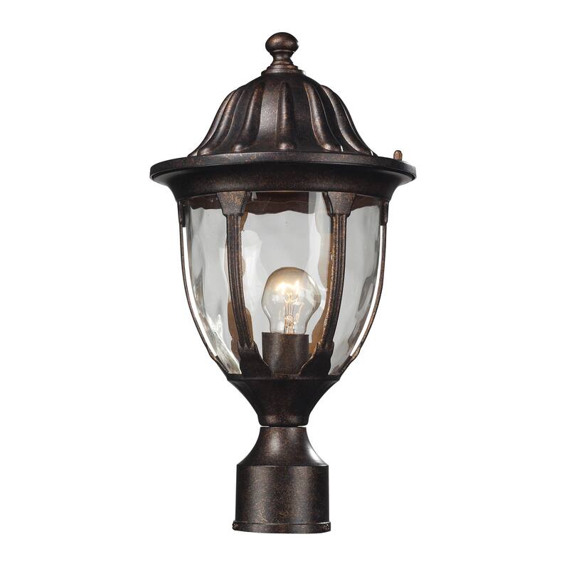 Elk Home Glendale Regal Bronze With Water Glass 1 Light Post Light