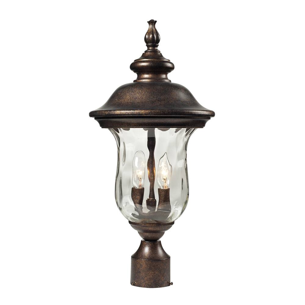 Elk Home Lafayette Regal Bronze With Water Glass 2 Light Post Light
