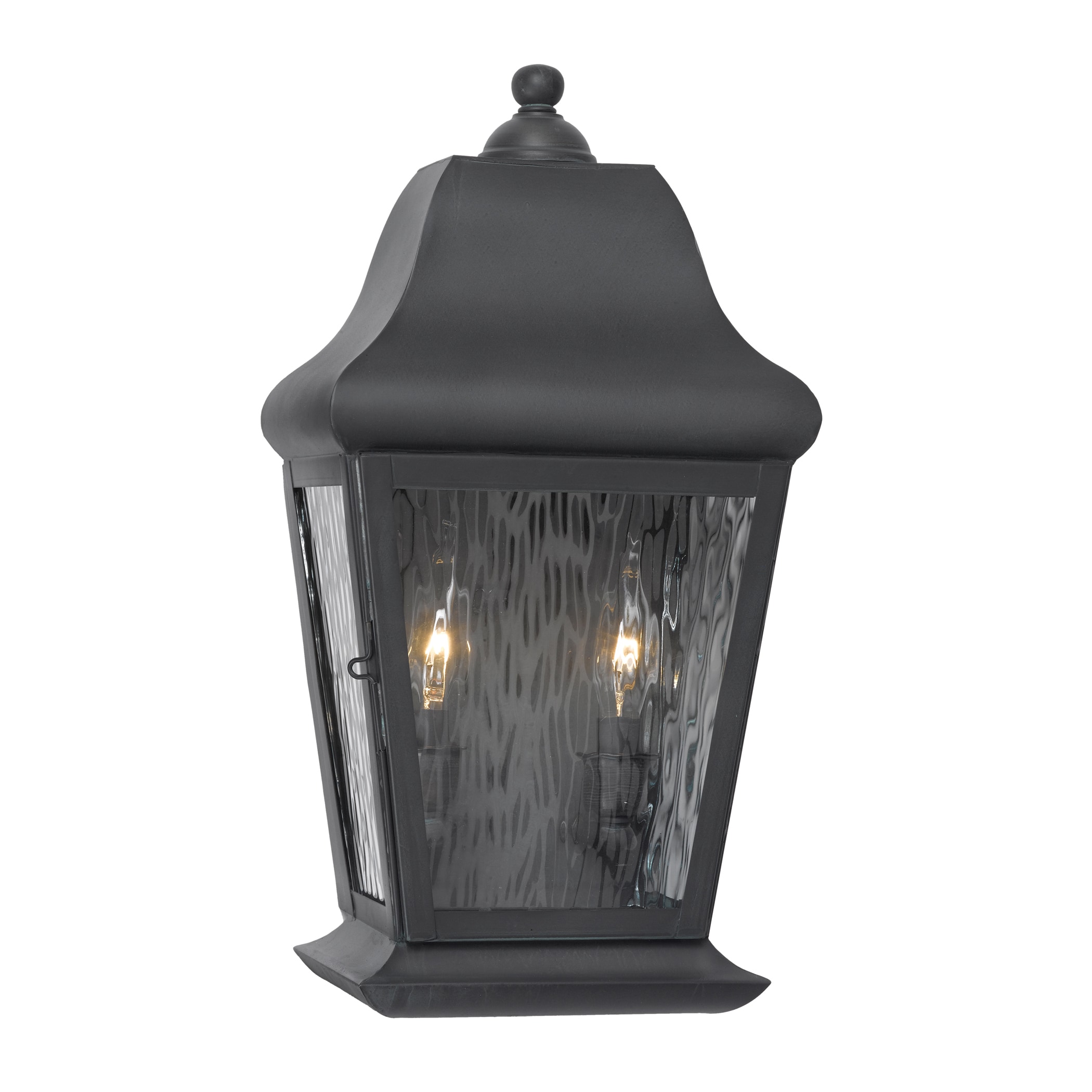 Belmont Charcoal Solid Brass Transitional 2 light Outdoor Lantern