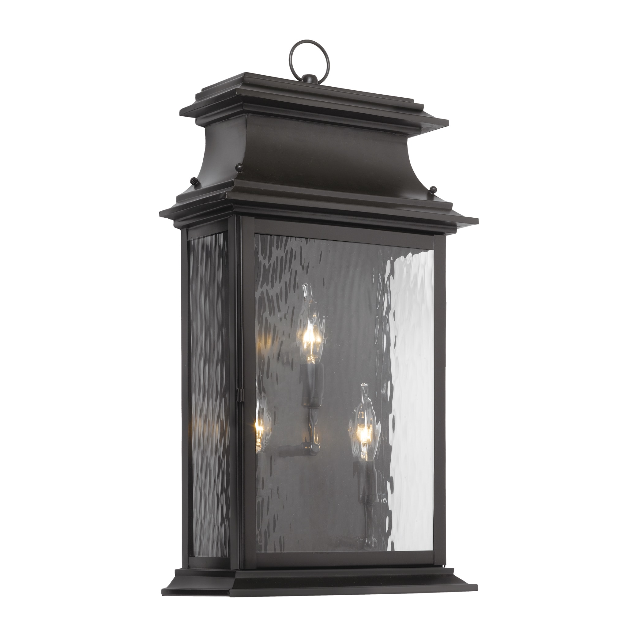 Provincial Collection Outdoor Solid Brass Charcoal Finish Wall Lantern