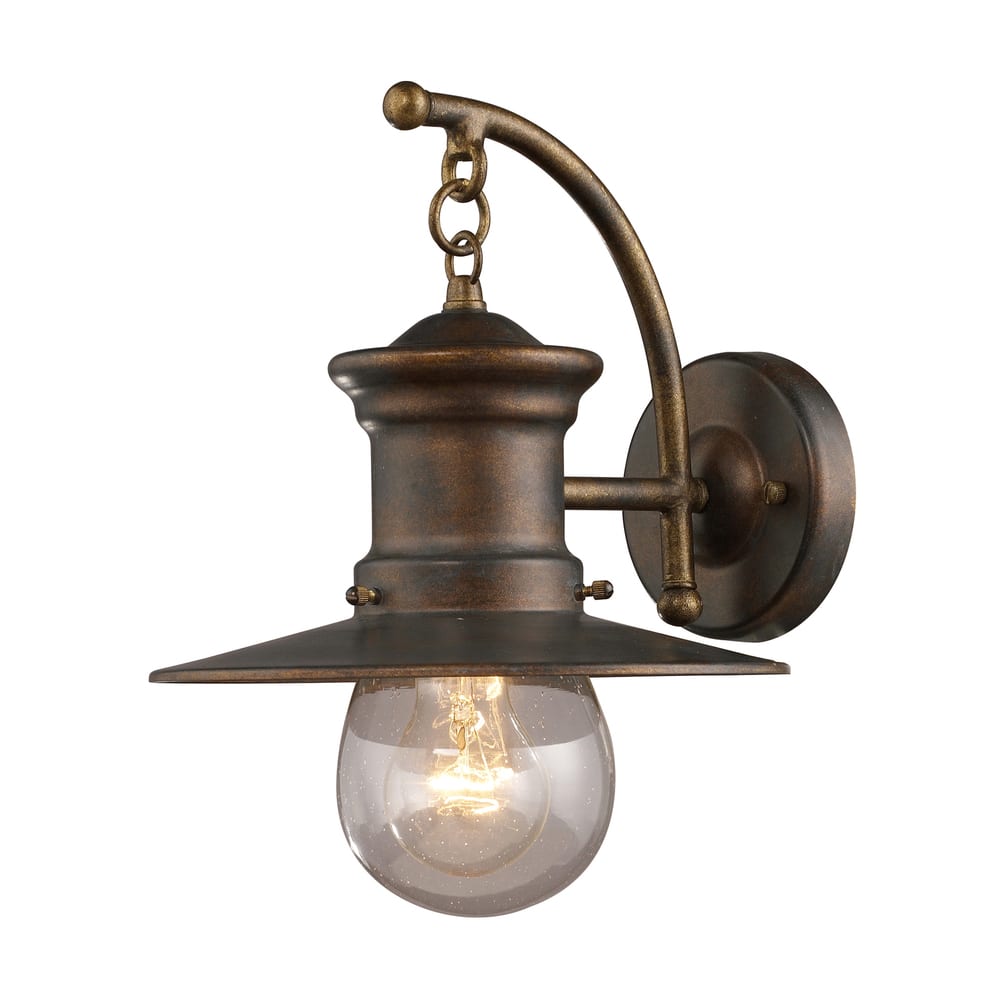 Elk Home Maritime Hazelnut Bronze With Smoke Glass 1 Light Wall Sconce