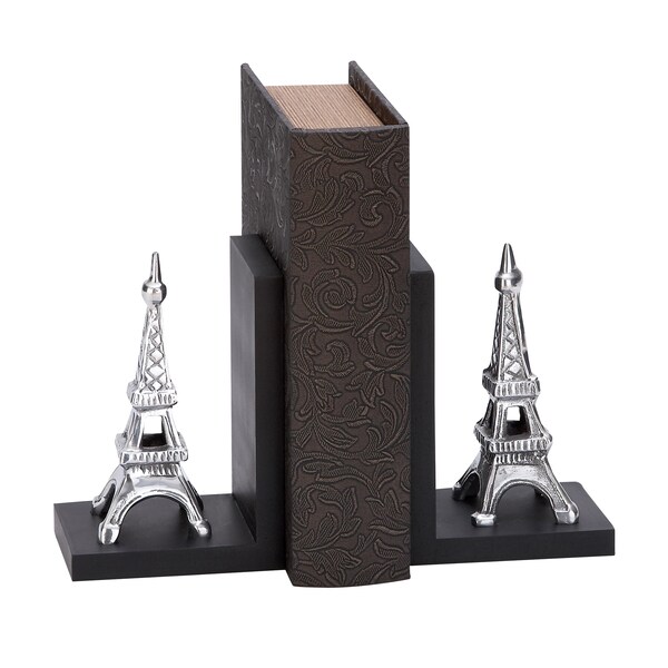 Aluminum Eiffel Tower Bookends (Set of 2) - Overstock - 8640147