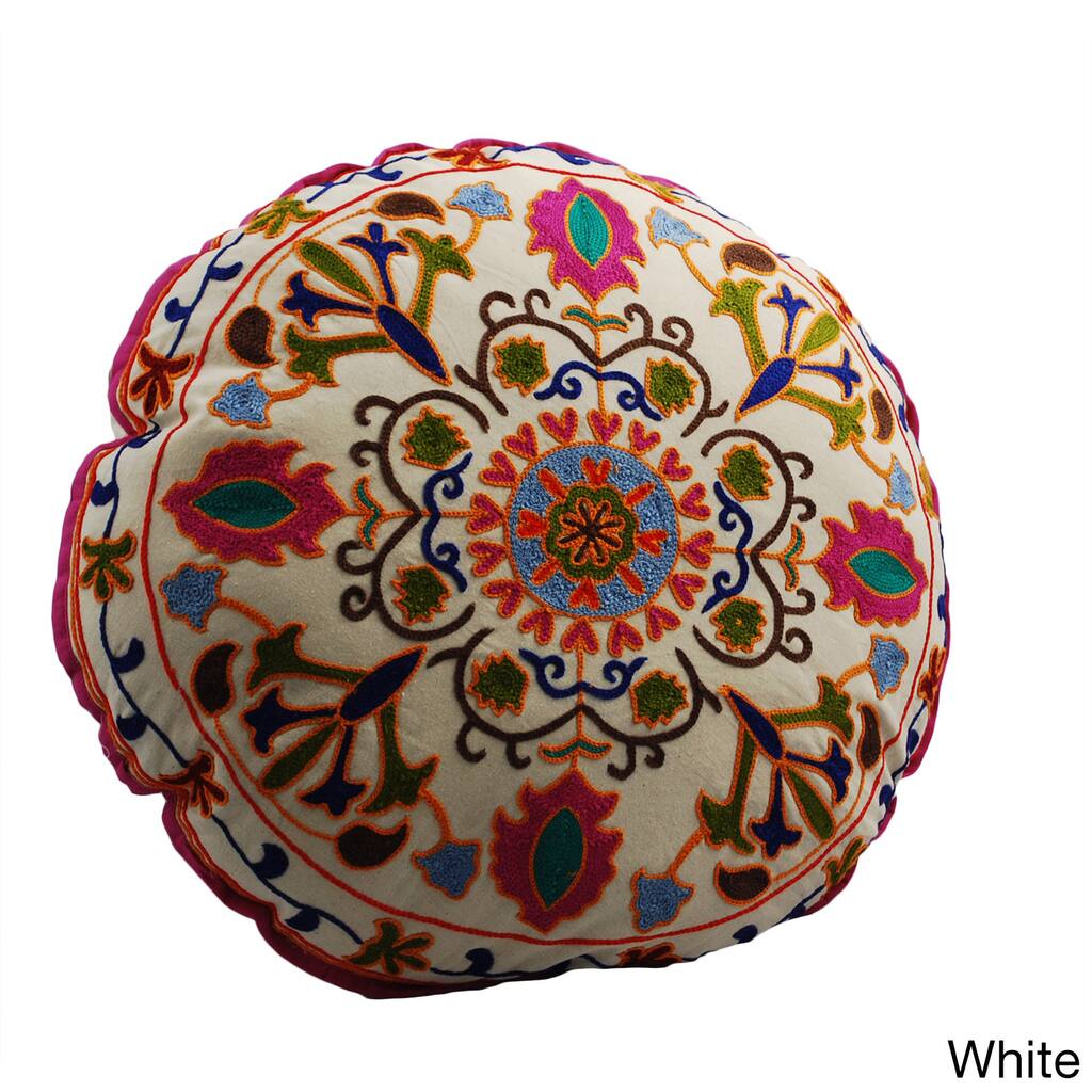 Medallion Design Round Floor Pillow (India)