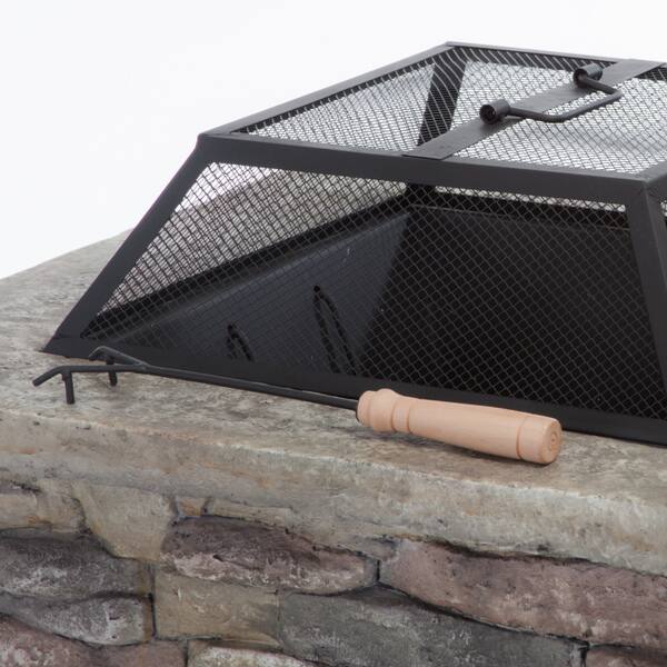 Shop Corporal Natural Stone Square Fire Pit By Christopher Knight