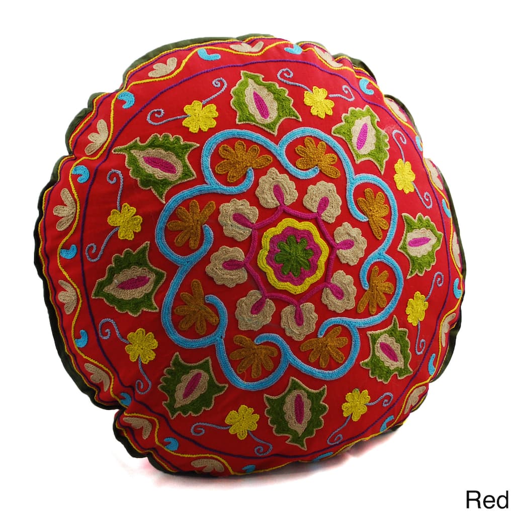 Swirl Design Round Floor Pillow (India)
