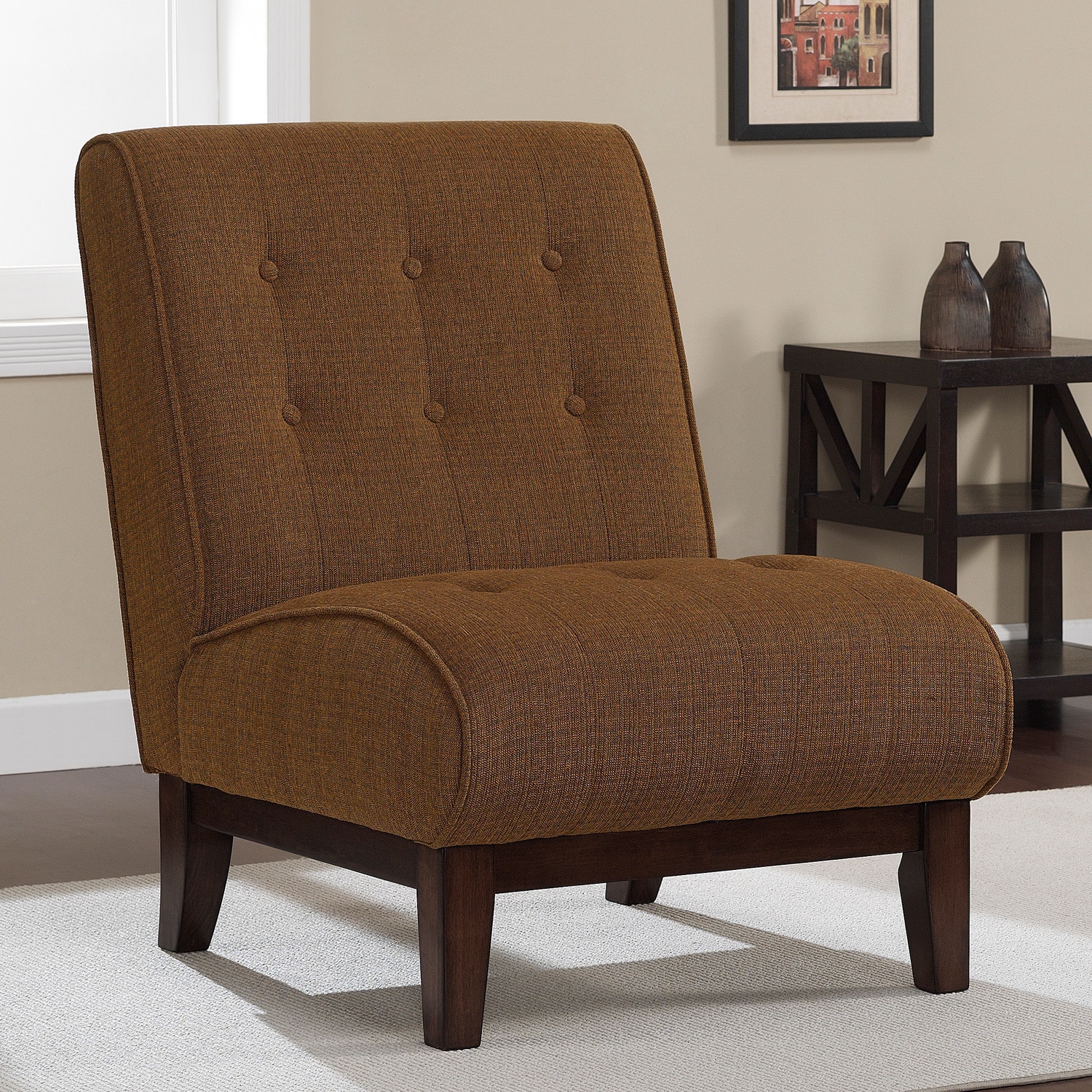 Plinth Base Chestnut Slipper Chair