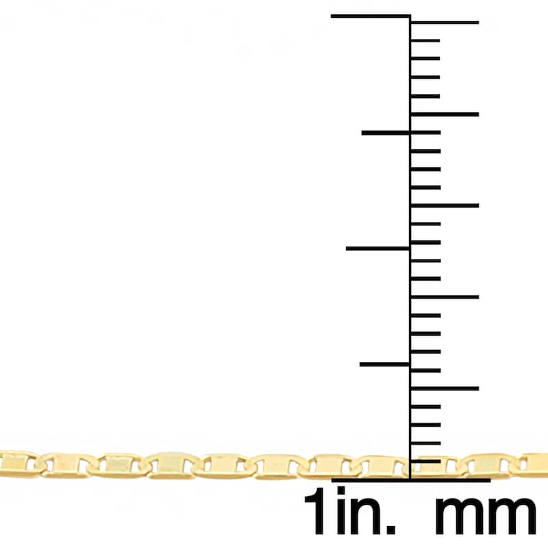 Fremada 10 Karat Yellow Gold 1.2-mm Valentino Link Anklet (10 inch)