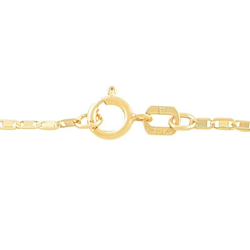 Fremada 10 Karat Yellow Gold 1.2-mm Valentino Link Anklet (10 inch)