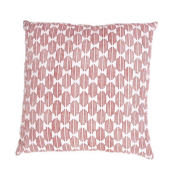 Handmade Red Printed Cotton 18x18inch Throw Pillow Overstock 8640508
