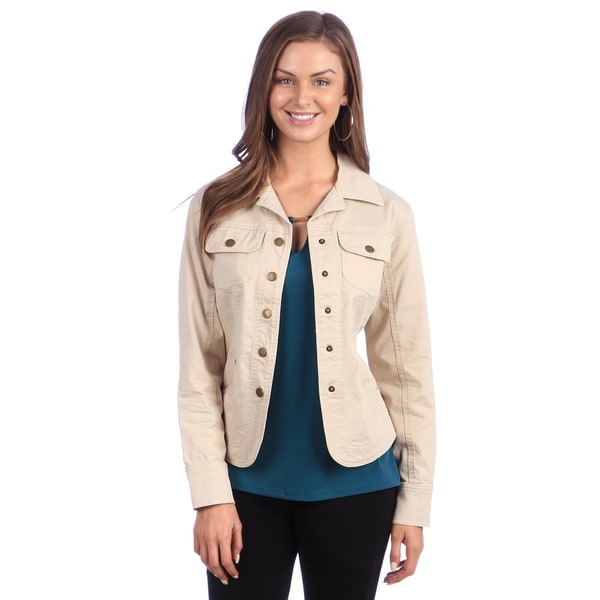 Live A Little Women's Tan Chest Pocket Jacket Live A Little Jackets