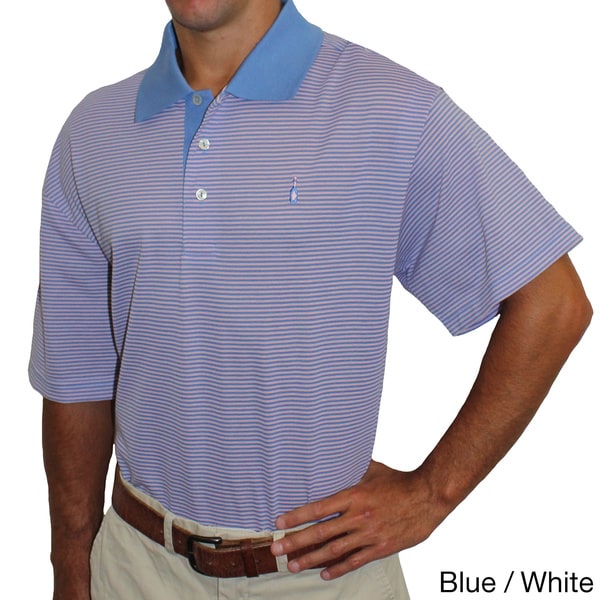 McIlhenny Dry Goods Tabasco Mens Horizontal Piqud Striped Polo Top