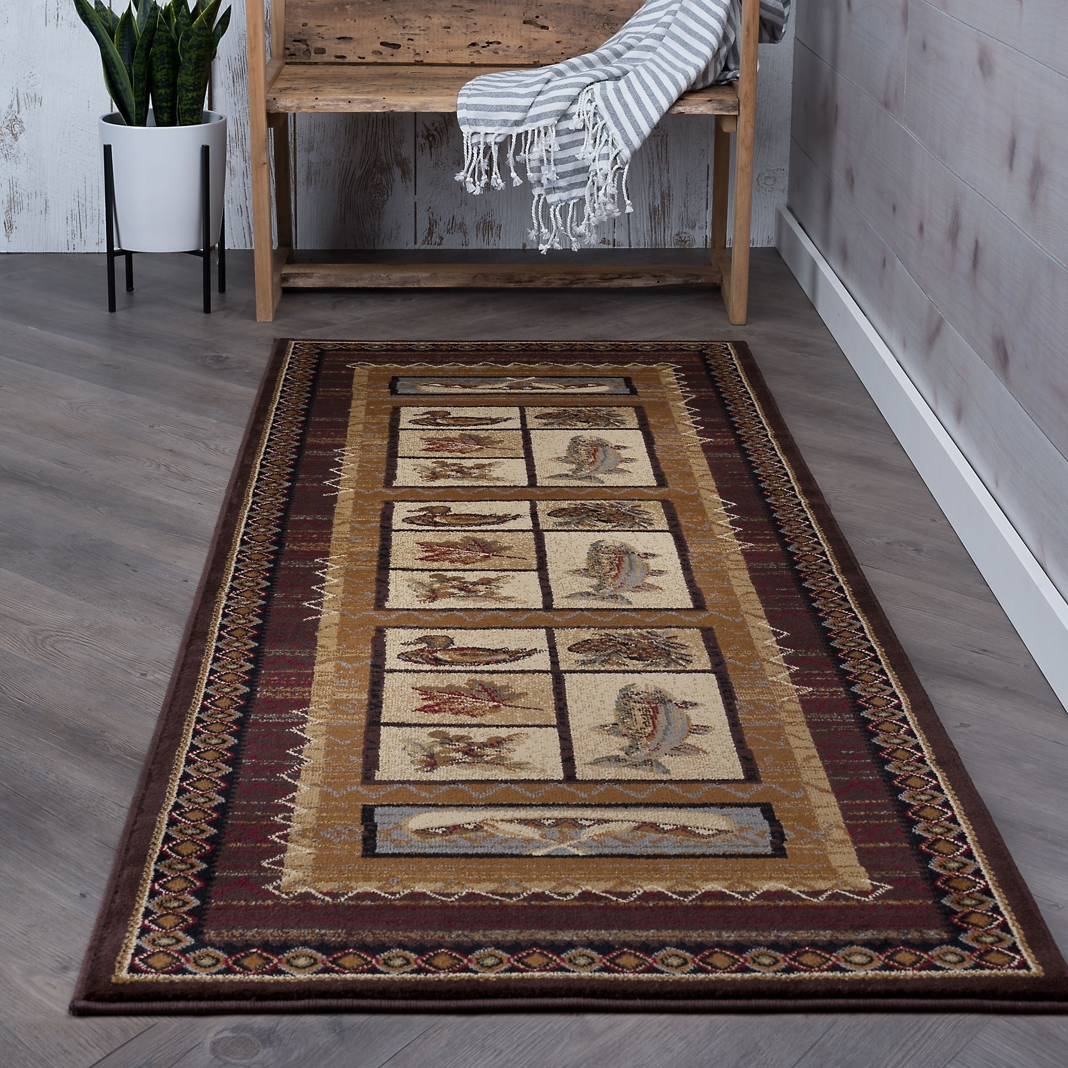 Lodge 106538 Brown Area Rug (27 X 73)