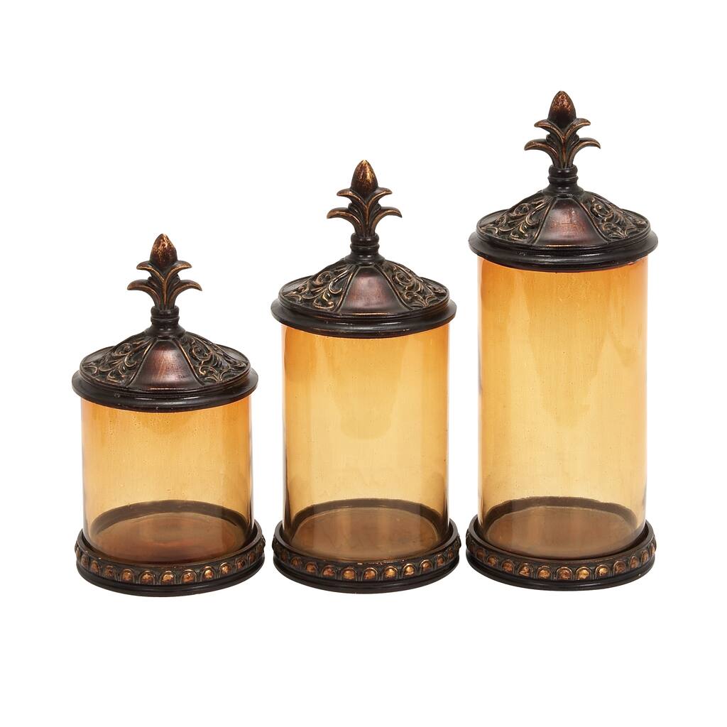 Polystone Glass Canisters (Set of 3)