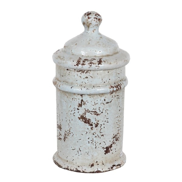 Privilege Large White Cylindrical Ceramic Urn Privilege Urns