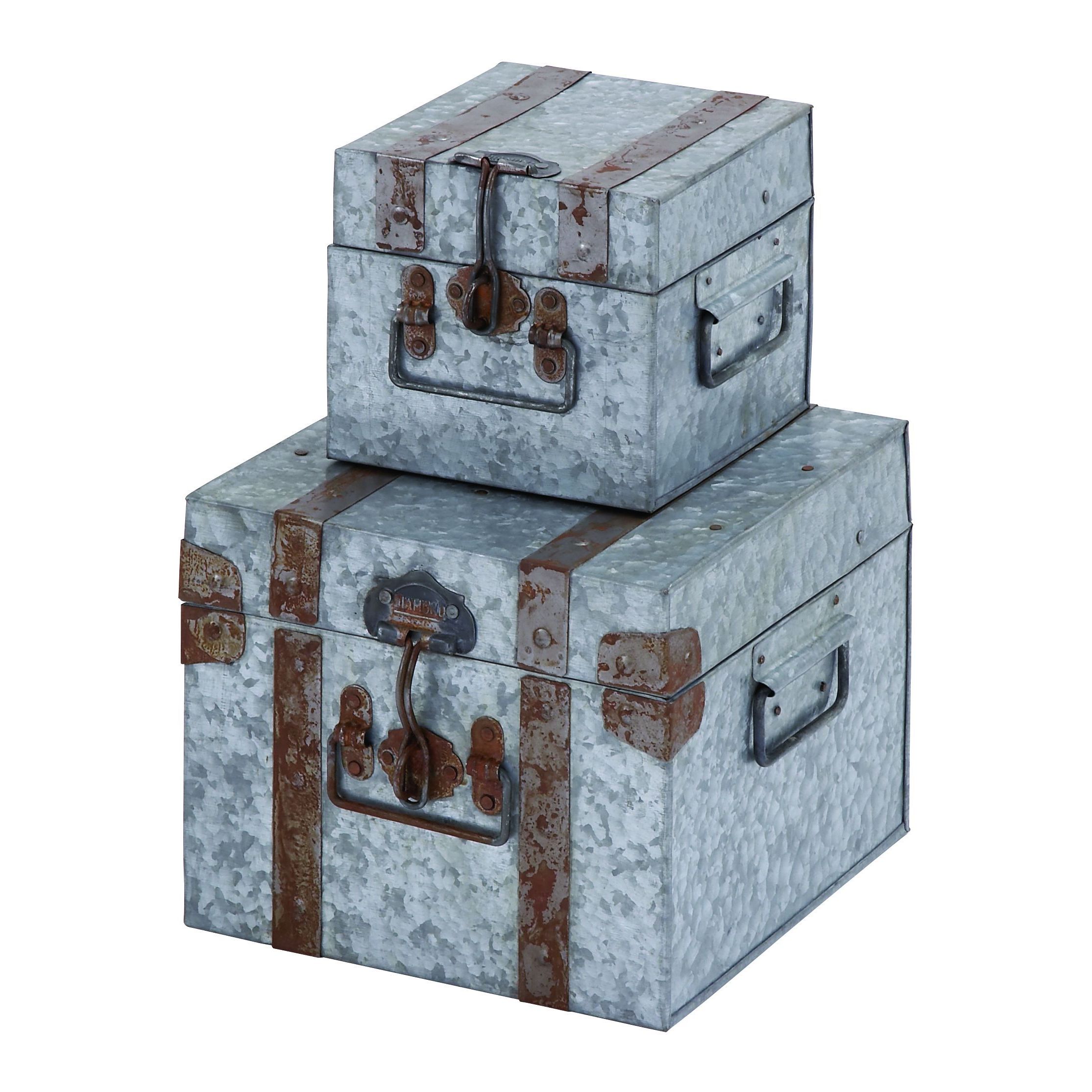 Galvanized 2 piece Metal Box Set