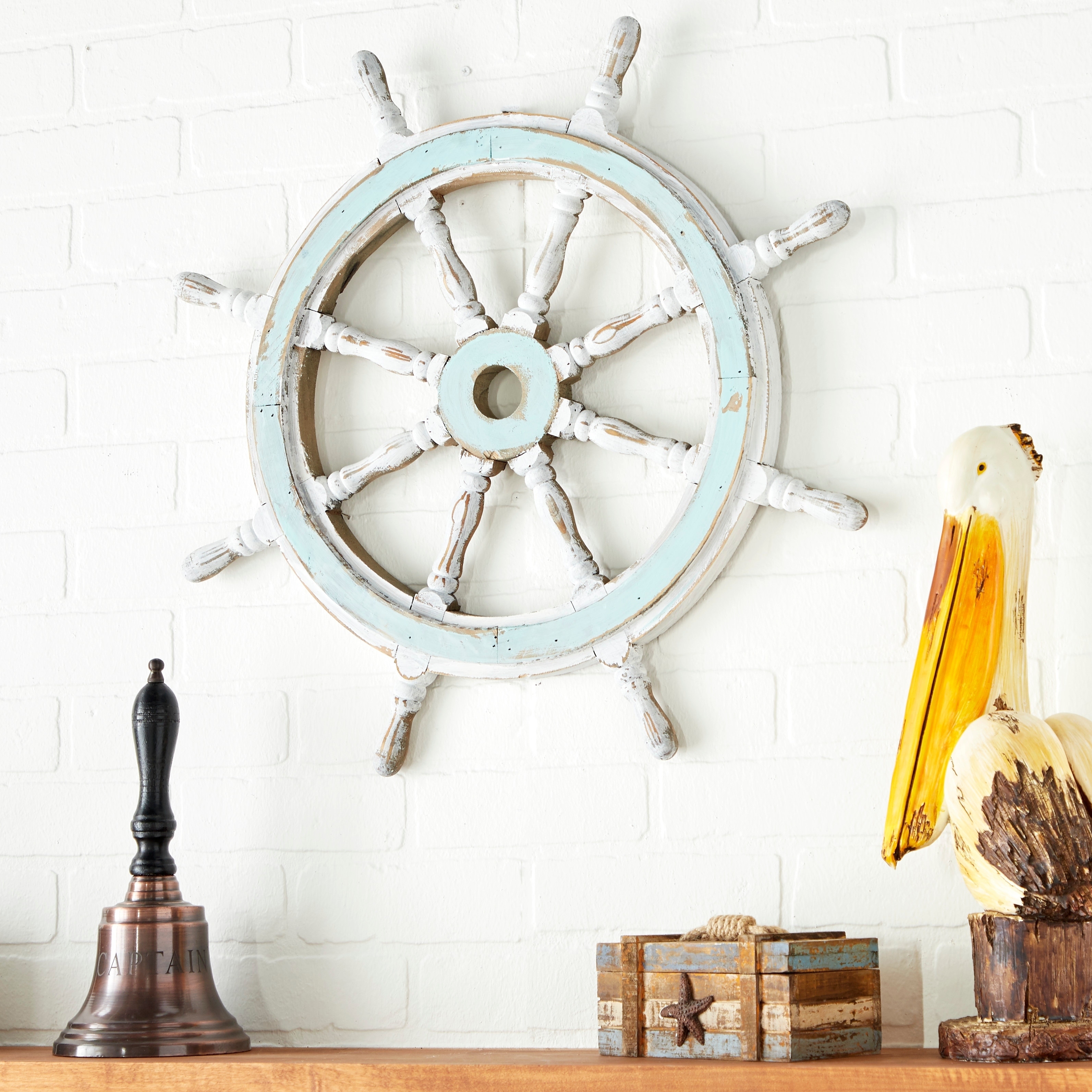 Nautical Decor Wood Ship Wheel