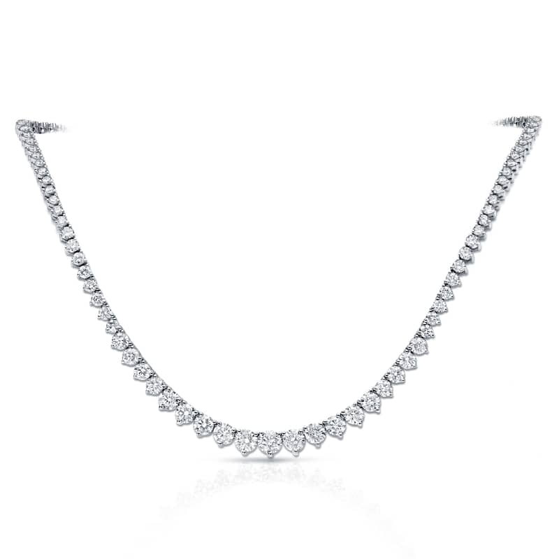 Auriya 14k Gold 16ctw Diamond Riviera Tennis Necklace (H-I, SI1-SI2)