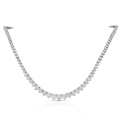 Auriya 14k Gold 16ctw Diamond Riviera Tennis Necklace (H-I, SI1-SI2)