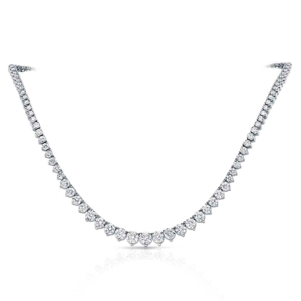Auriya 14k Gold 16ctw Diamond Riviera Tennis Necklace (H-I, SI1-SI2).