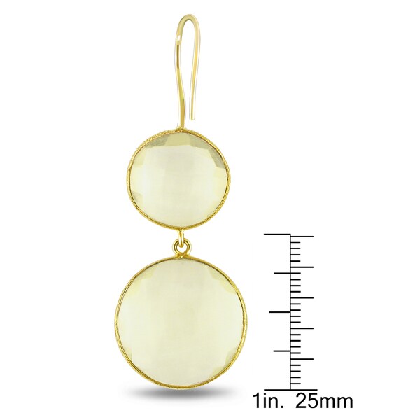 Miadora 22k Yellow Gold Plated Goldtone Synthetic Lemon Quartz Earrings