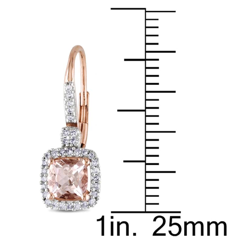 Miadora 10k Rose Gold Morganite and 1/5ct TDW Diamond Earrings (G-H, I1-I2)