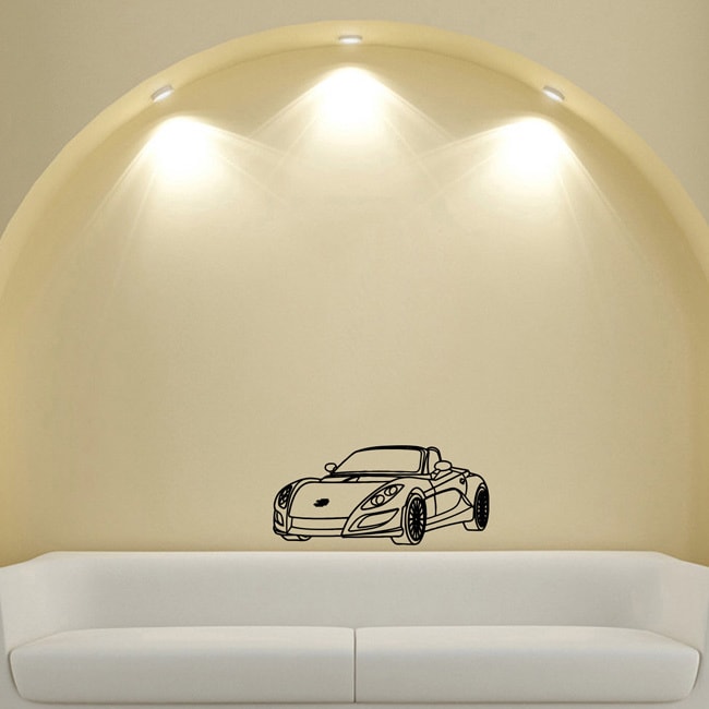 Machine Convertible Sport Design Vinyl Wall Art Decal (Glossy blackEasy to apply and remove, instructions includedDimensions 25 inches wide x 35 inches long )