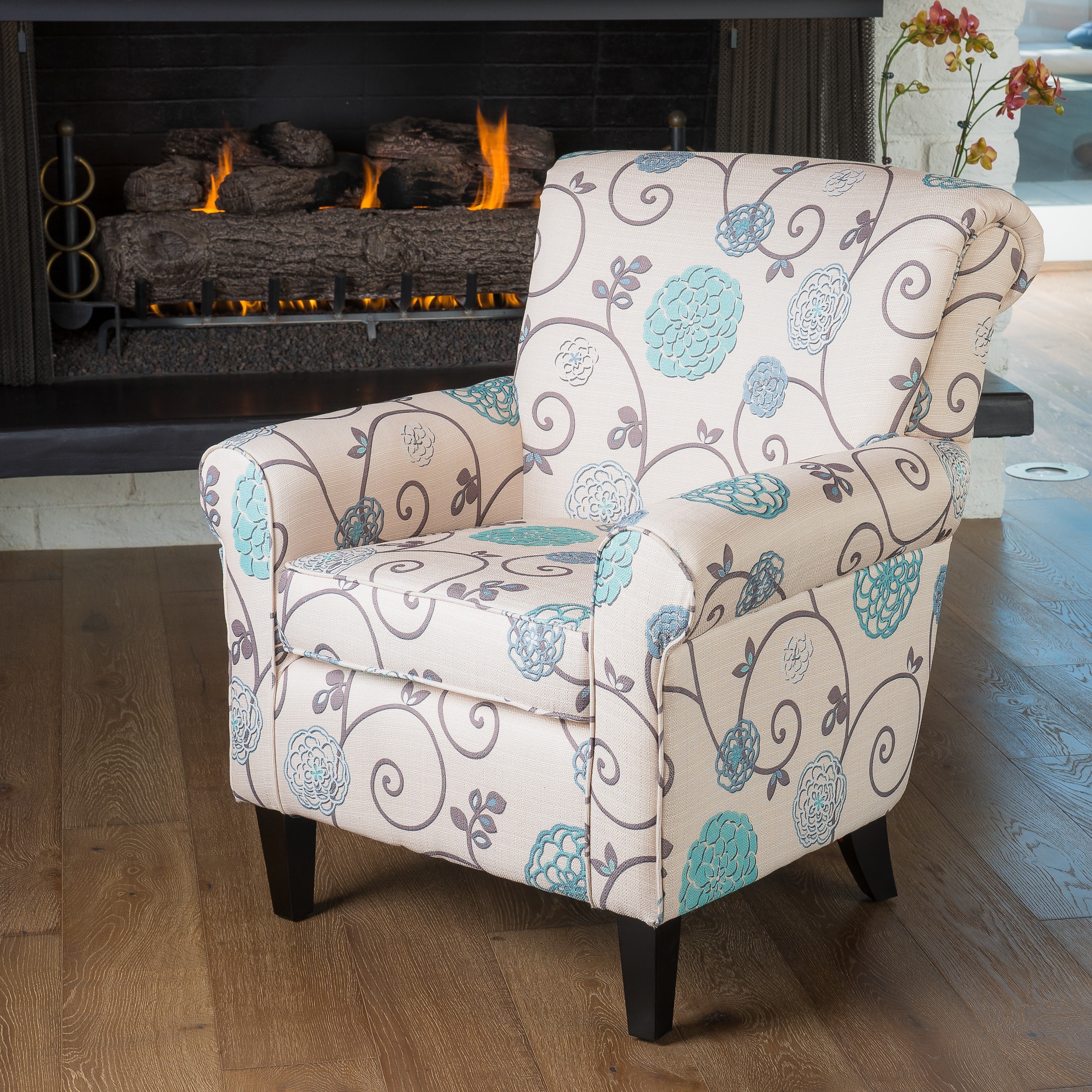 Christopher Knight Home Roseville Fabric Floral Club Chair
