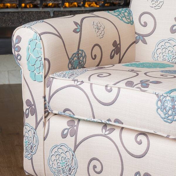 Shop Roseville Fabric Floral Club Chair By Christopher