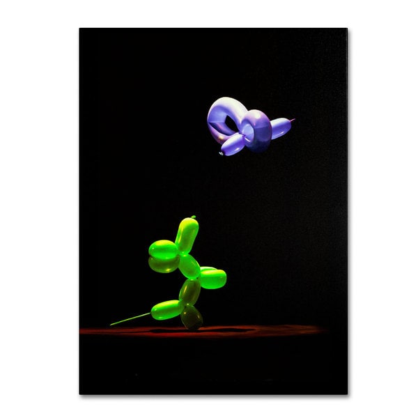 Roderick Stevens Balloon Puppy and Hummingbird Canvas Art