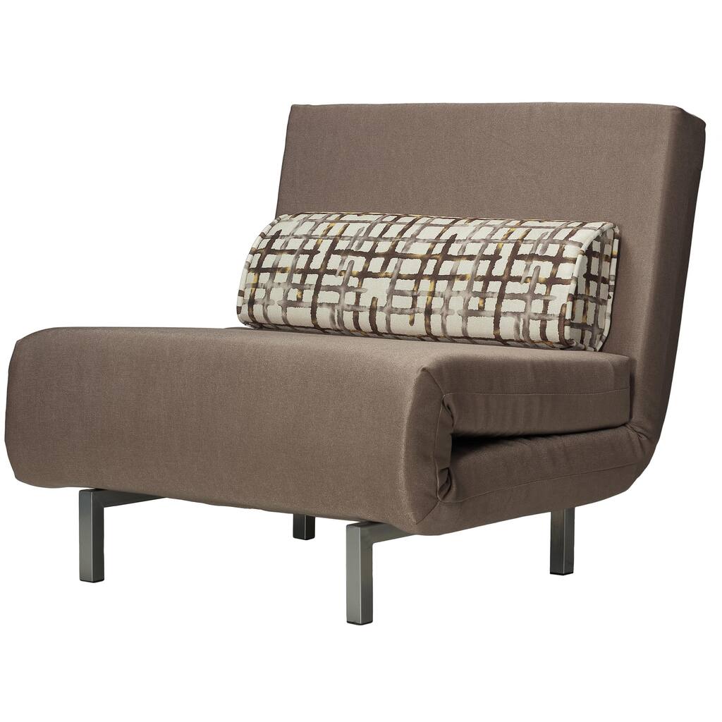 Cortesi Home Savion Taupe Convertible Accent Chair Bed