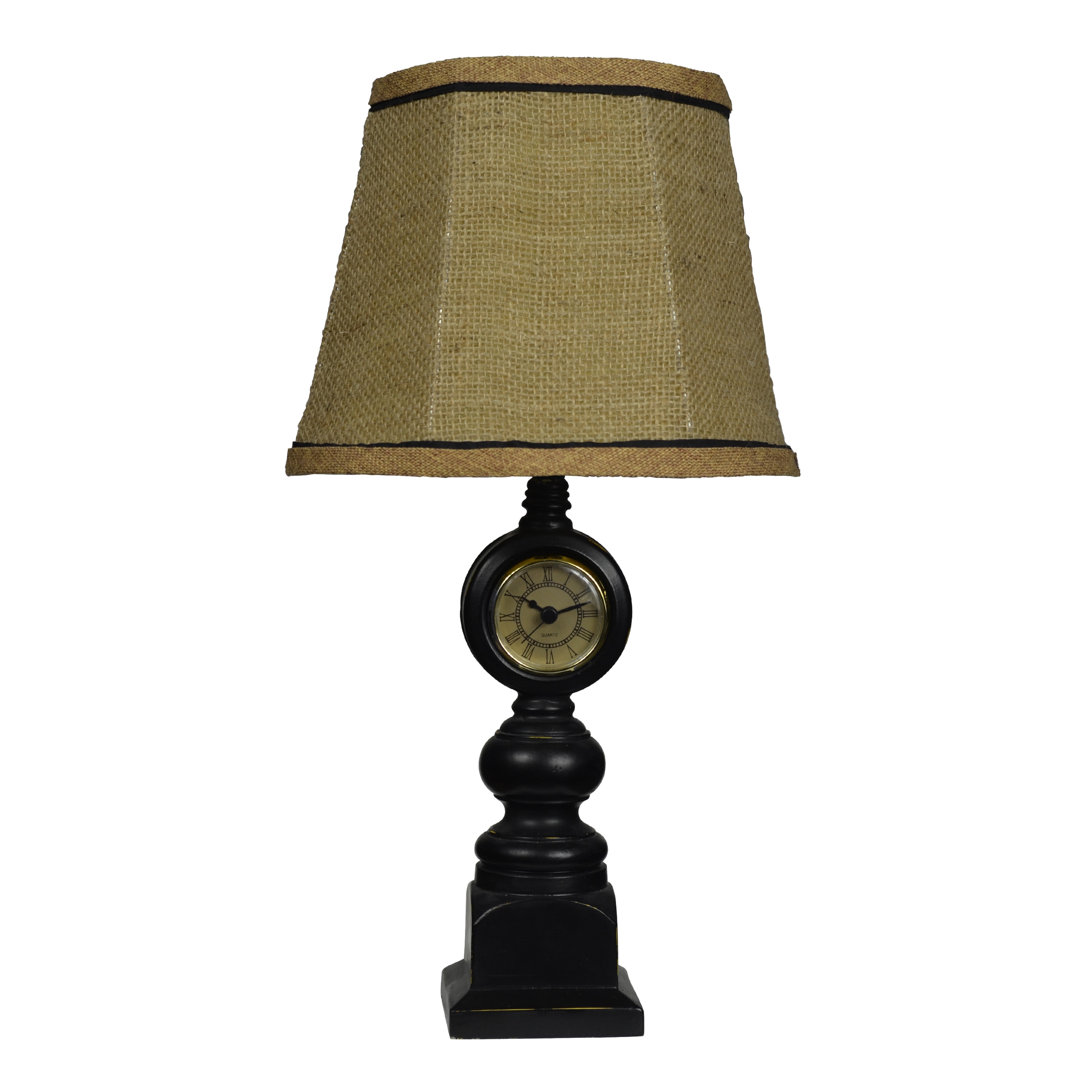 Black Clock Table Lamp