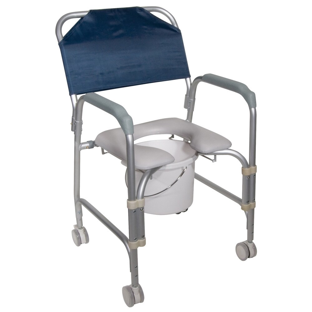 Lightweight Portable Shower Chair Commode With Casters