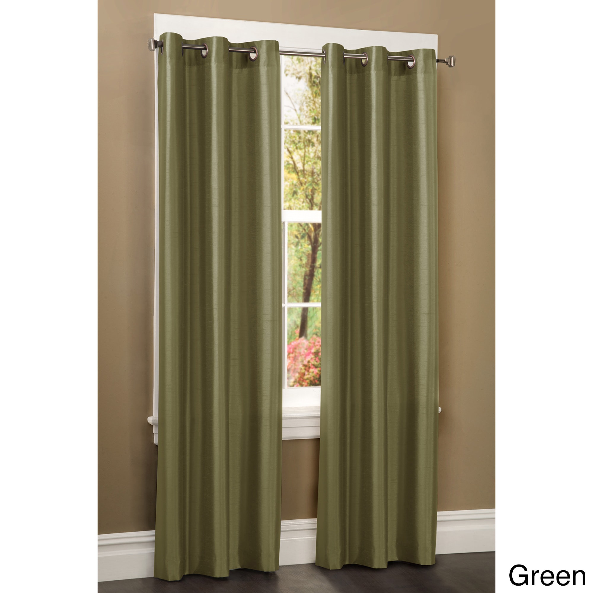 Faux Silk Grommet 84 Inch Curtain Panel