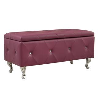Purple Leather Furniture Our Best Home Goods Deals Online At Leather Upholstered Tufted Storage Bench